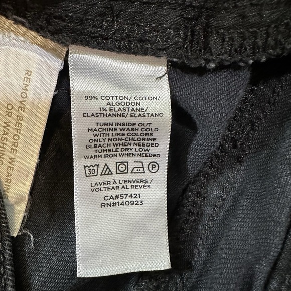 Loft Women's Jeans 11 Black Straight Crop Fray Hem - Picture 5 of 6